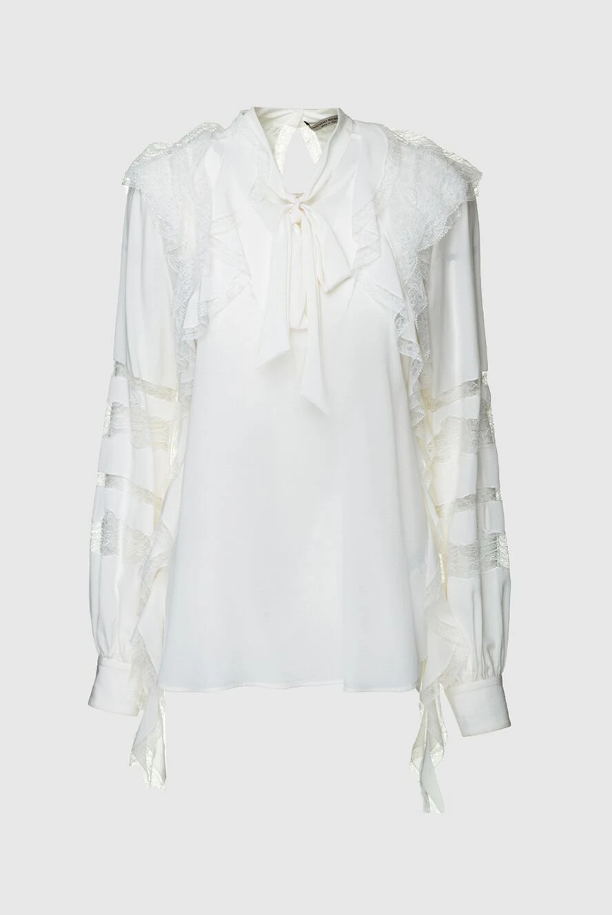 Ermanno Scervino woman white silk blouse for women купить с ценами и фото 158702 - photo 1