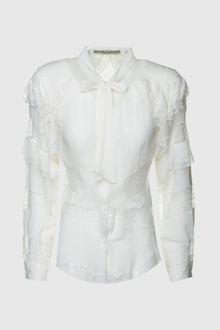 Ermanno Scervino woman white silk blouse for women купить с ценами и фото 158704 - photo 1