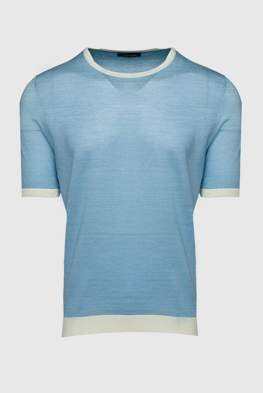 Stefano Ricci lightweight blue silk jumper with white trim 158741 - photo 1