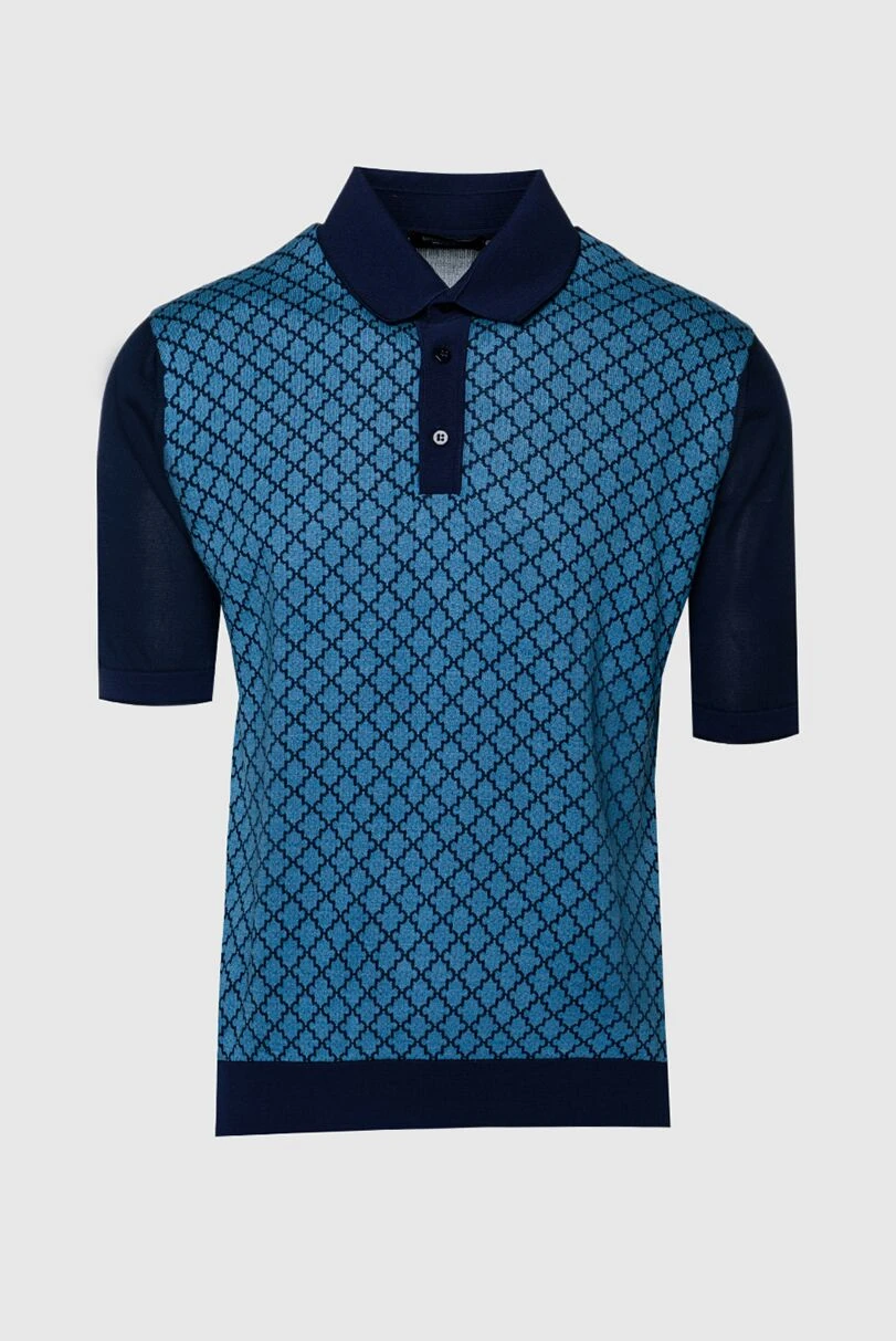 Stefano Ricci men's knit polo shirt with a contrasting geometric pattern front panel 158835 - photo 1