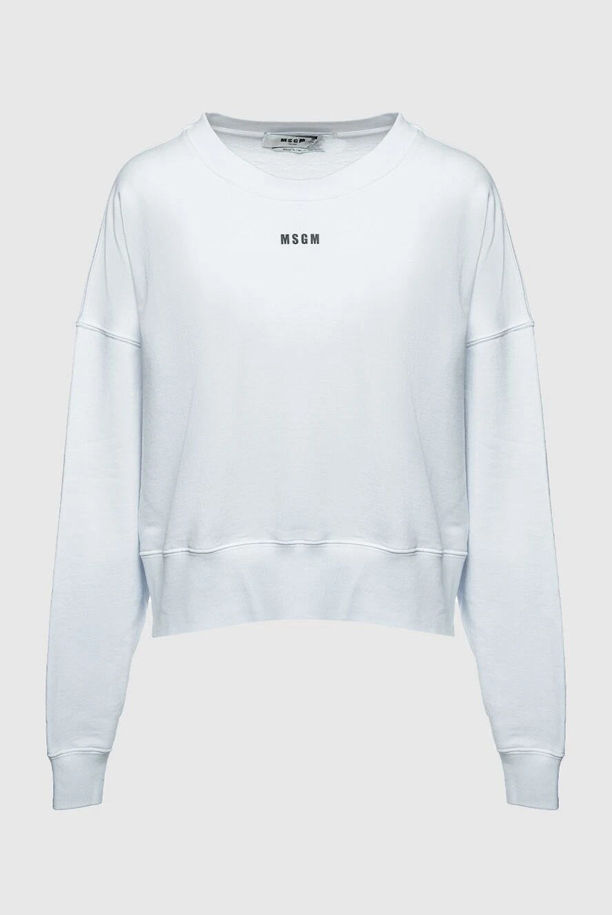 MSGM woman white cotton sweatshirt for women купить с ценами и фото 158887 - photo 1