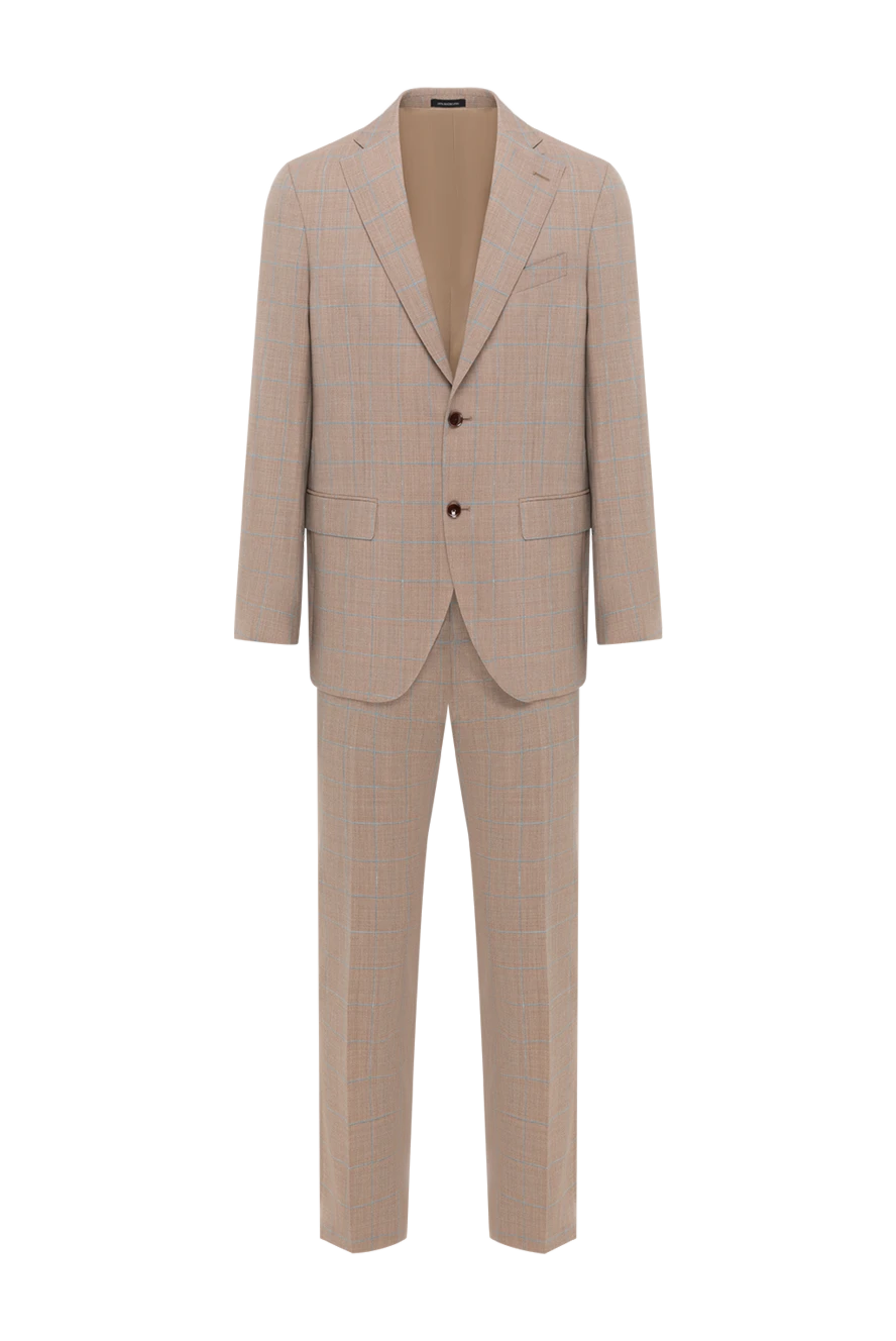 Sartoria Latorre бежевый костюм из шерсти с клетчатым рисунком и заостренными лацканами
158934 - фото 1