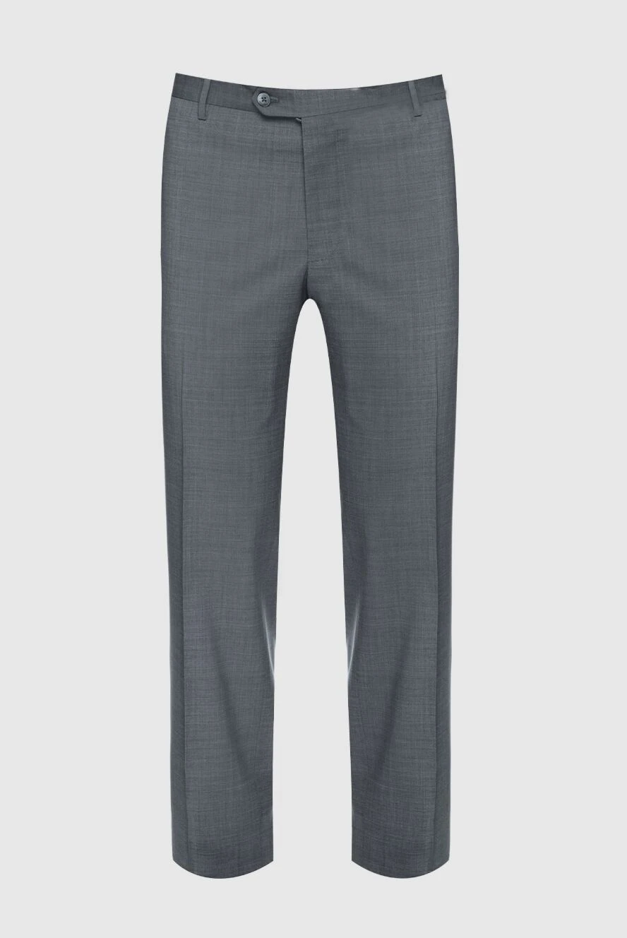 Cesare di Napoli man gray wool trousers for men купить с ценами и фото 158994 - photo 1