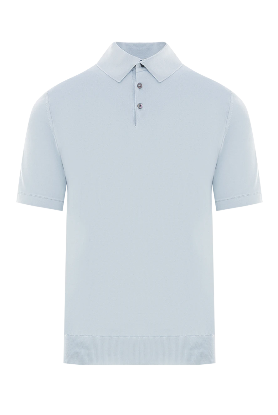 Dalmine ерлерге арналған қысқа жеңді ашық көк мақта поло жейде түймелерімен 159160 - фото 1