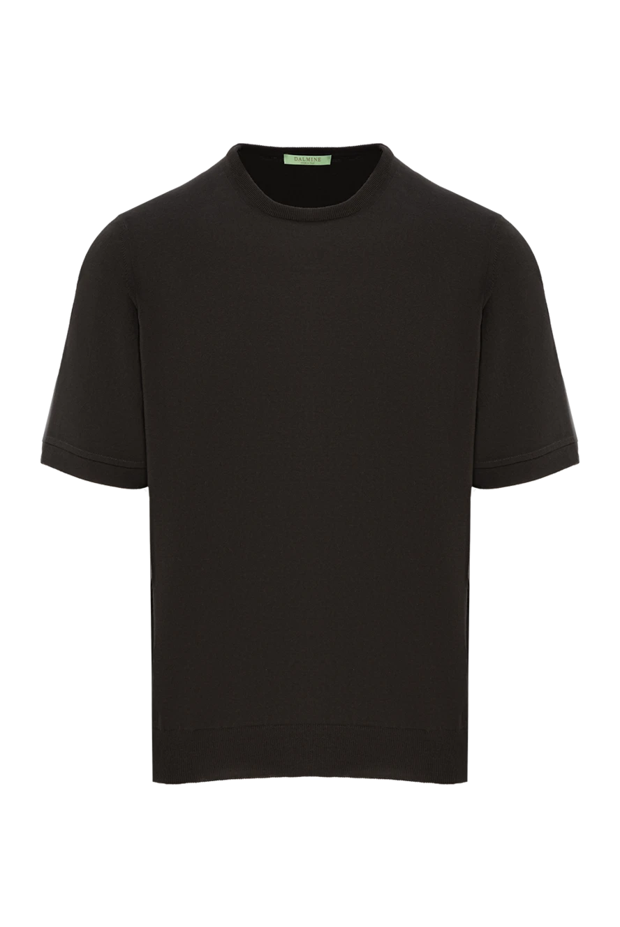 Dalmine solid dark brown cotton short-sleeve jumper for men 159188 - photo 1