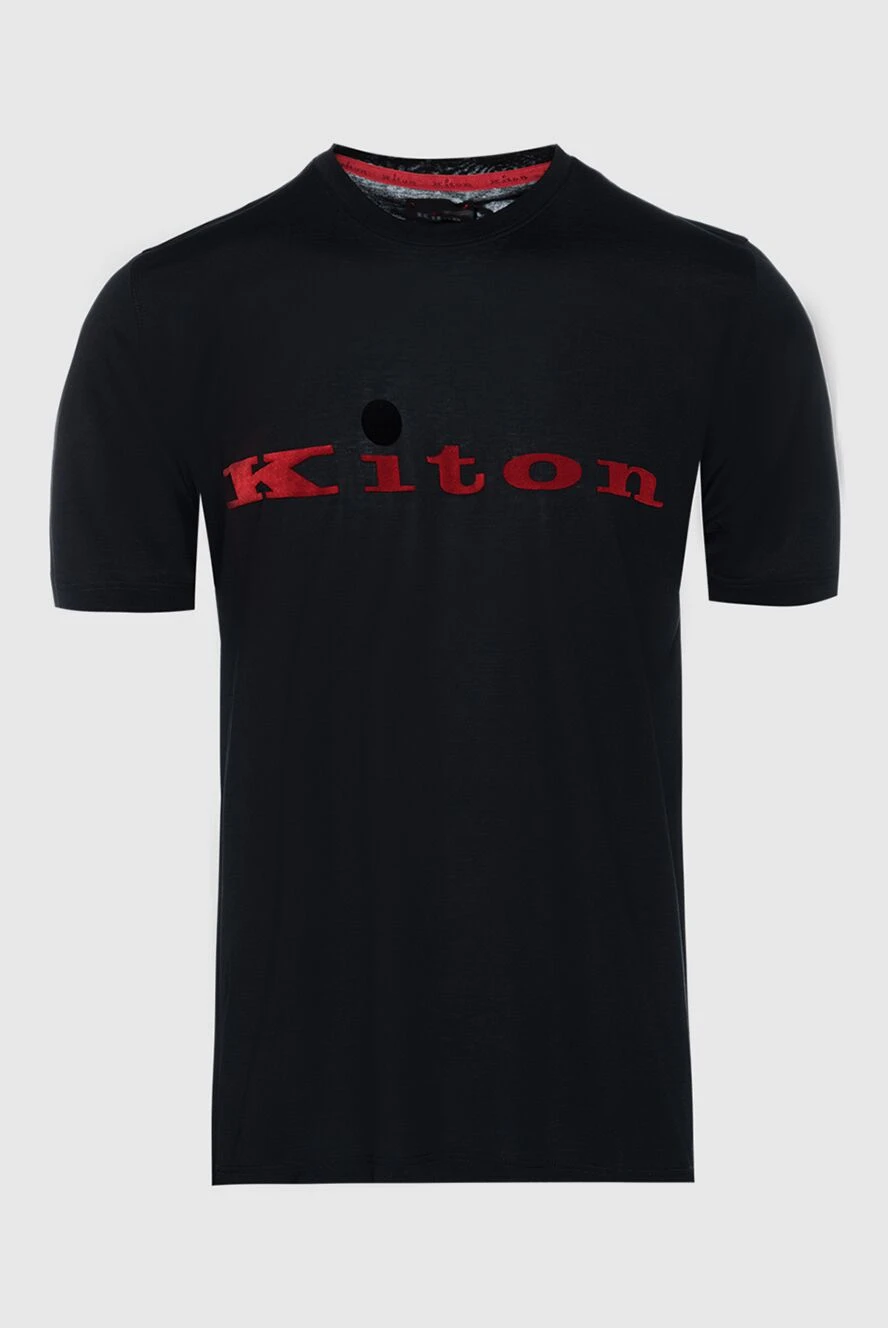 Kiton man black cotton t-shirt for men купить с ценами и фото 159335 - photo 1