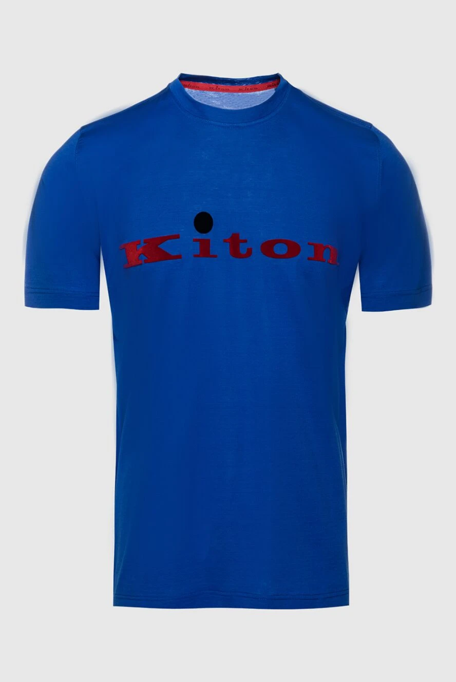 Kiton man cotton t-shirt blue for men купить с ценами и фото 159337 - photo 1