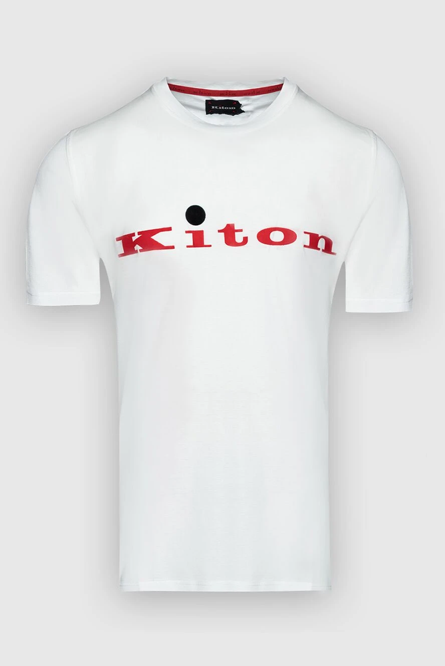 Kiton man white cotton t-shirt for men купить с ценами и фото 159338 - photo 1