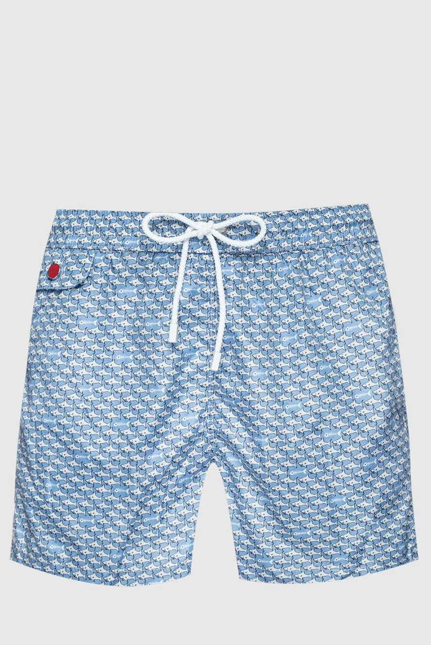 Kiton man blue polyester beach shorts for men купить с ценами и фото 159340 - photo 1