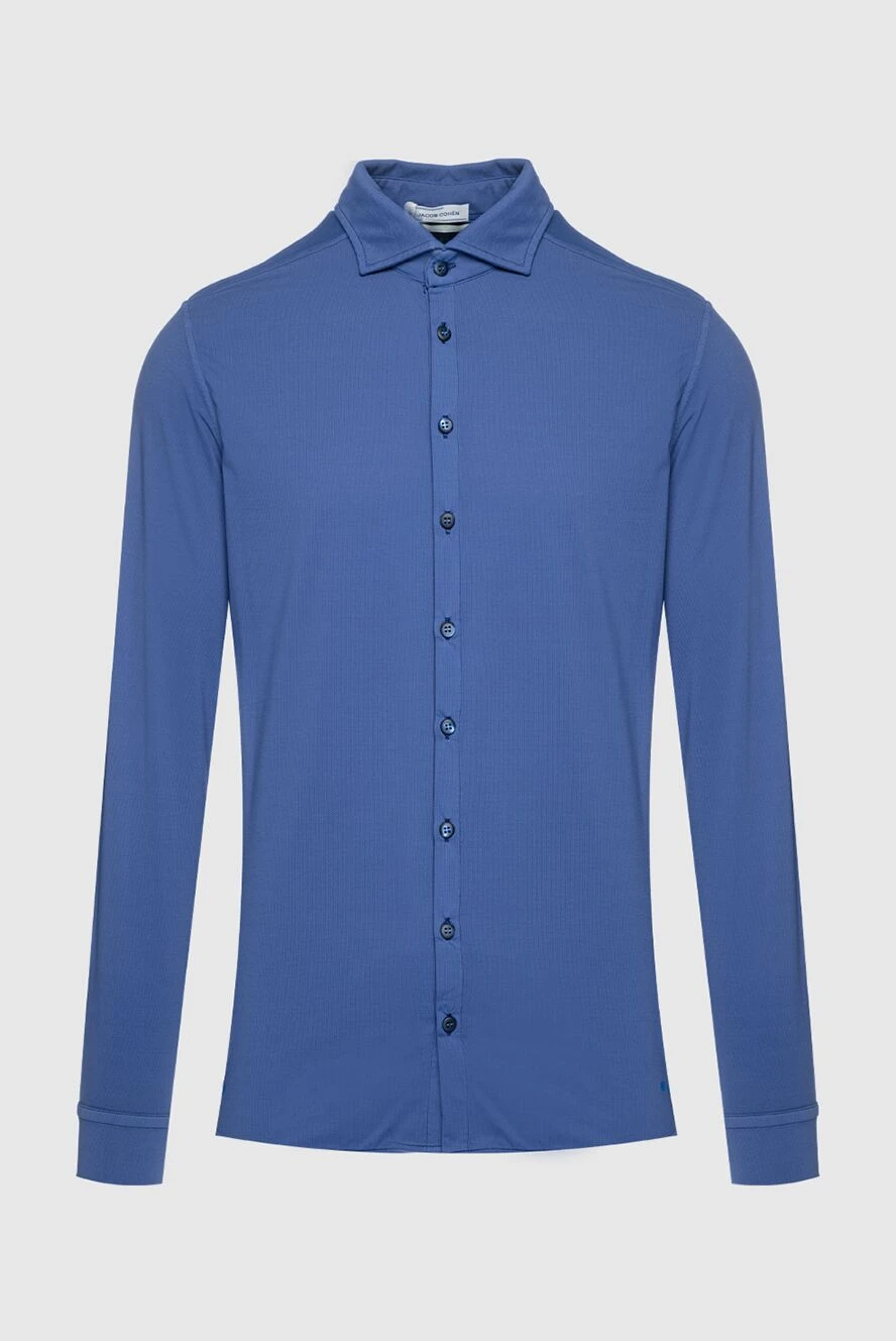 Jacob Cohen man men's blue polyamide and elastane shirt купить с ценами и фото 159369 - photo 1