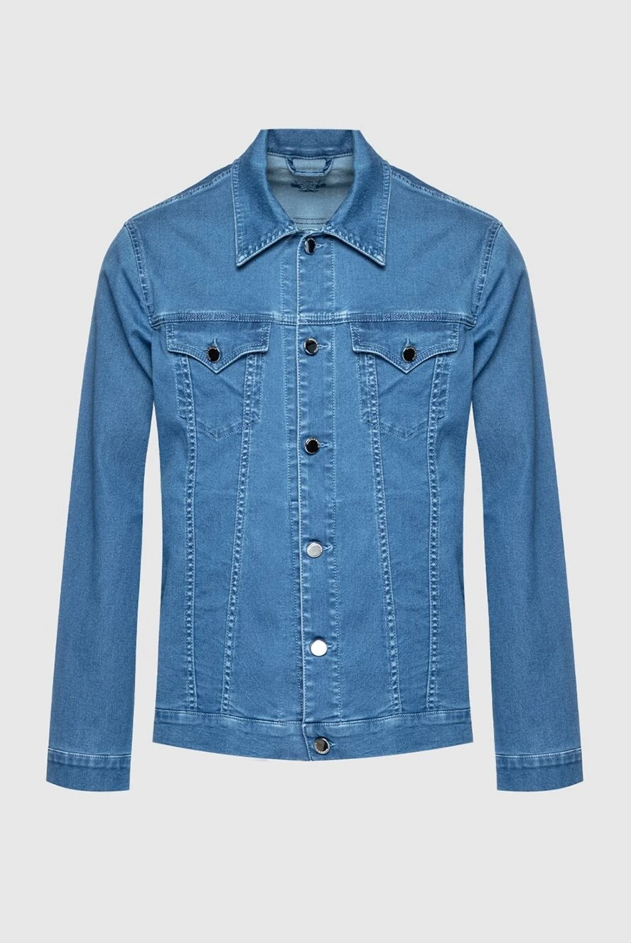 Scissor Scriptor man blue denim jacket made of cotton, polyester and elastane for men купить с ценами и фото 159429 - photo 1