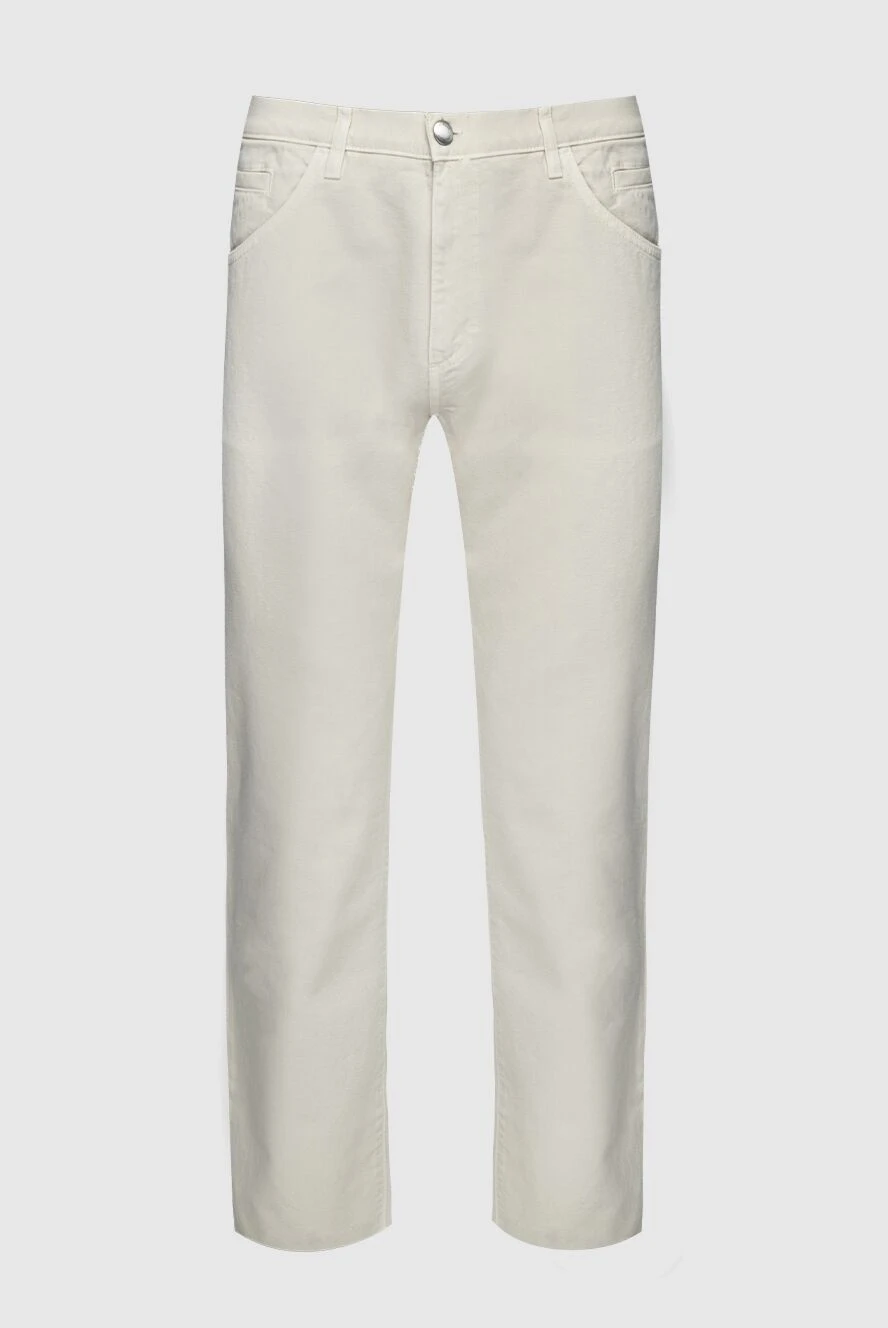 Loro Piana man white cotton trousers for men купить с ценами и фото 159436 - photo 1