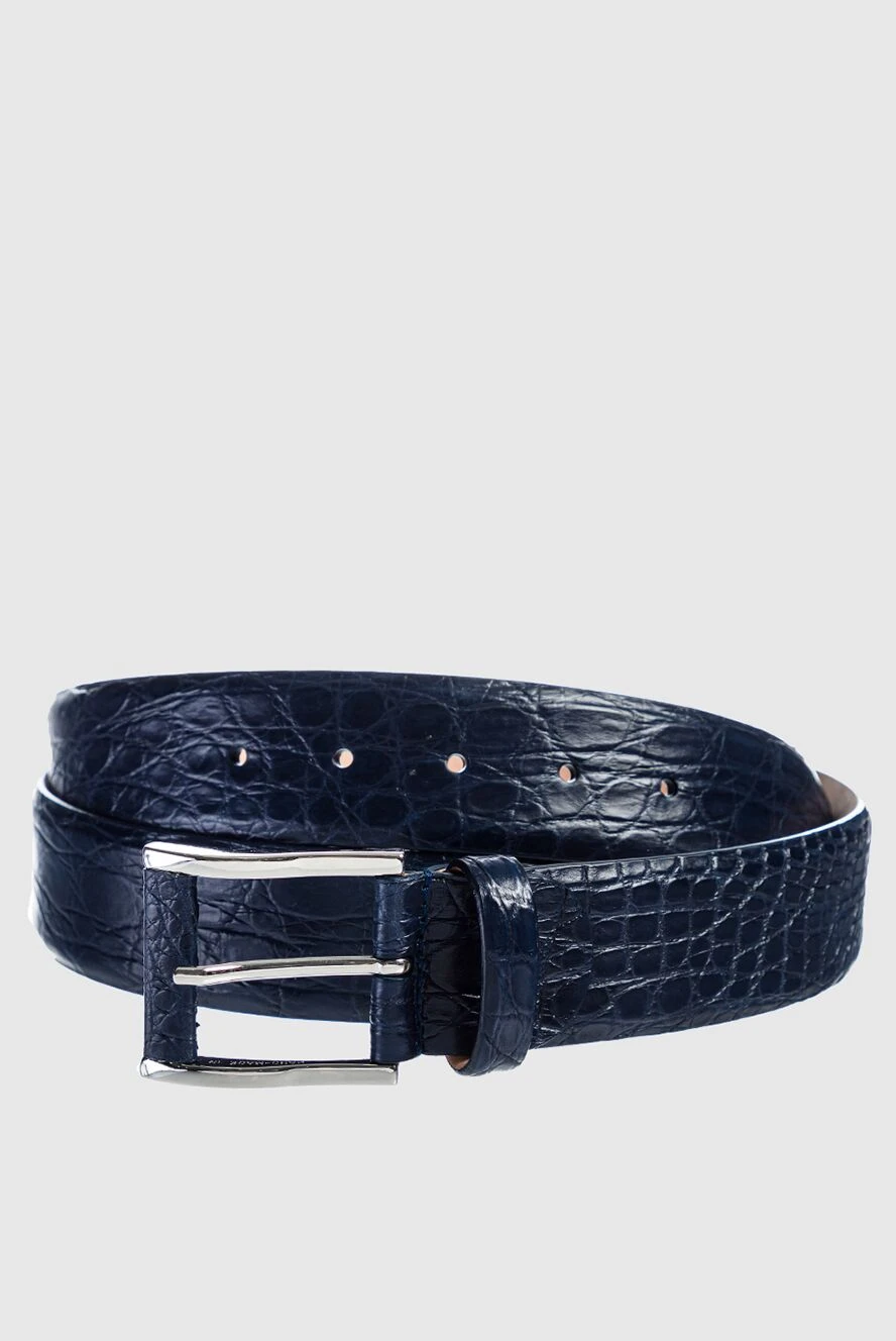 Cesare di Napoli man crocodile leather belt blue for men купить с ценами и фото 159487 - photo 1