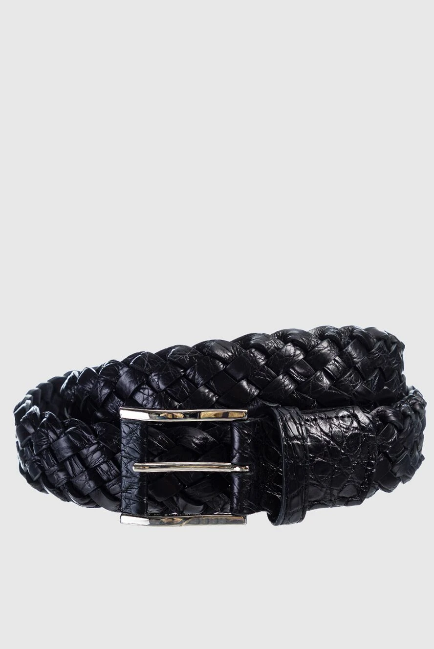 Cesare di Napoli man black crocodile leather belt for men купить с ценами и фото 159489 - photo 1