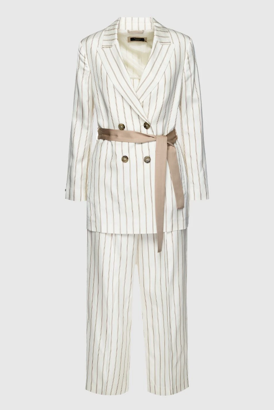 Peserico woman white women's trouser suit made of viscose and cotton купить с ценами и фото 159663 - photo 1