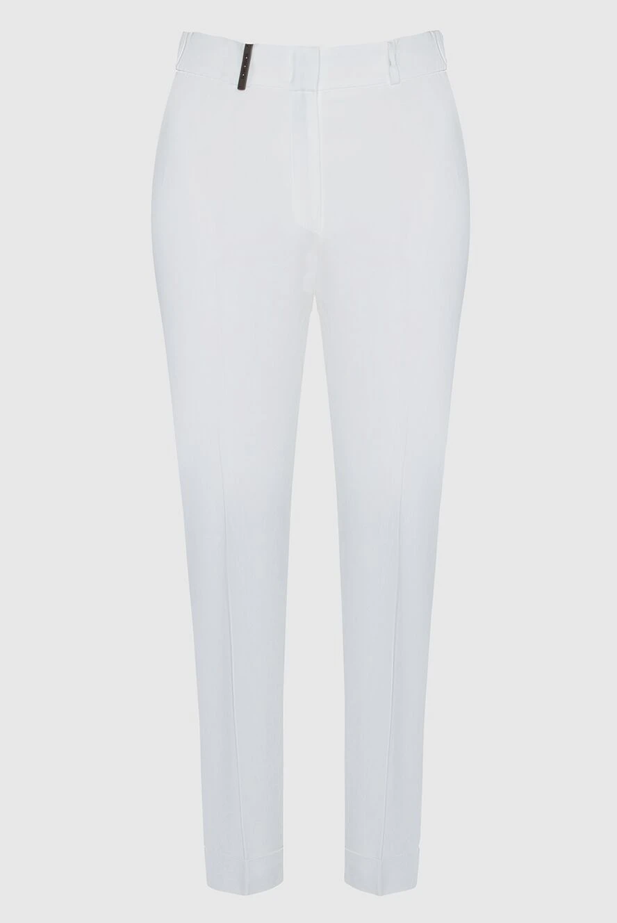 Peserico woman white viscose trousers for women купить с ценами и фото 159667 - photo 1