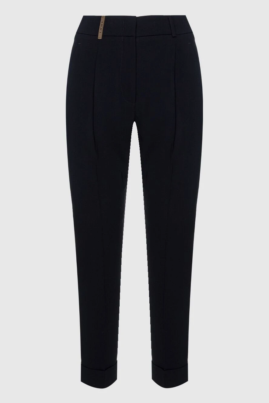 Peserico woman black polyester trousers for women купить с ценами и фото 159668 - photo 1