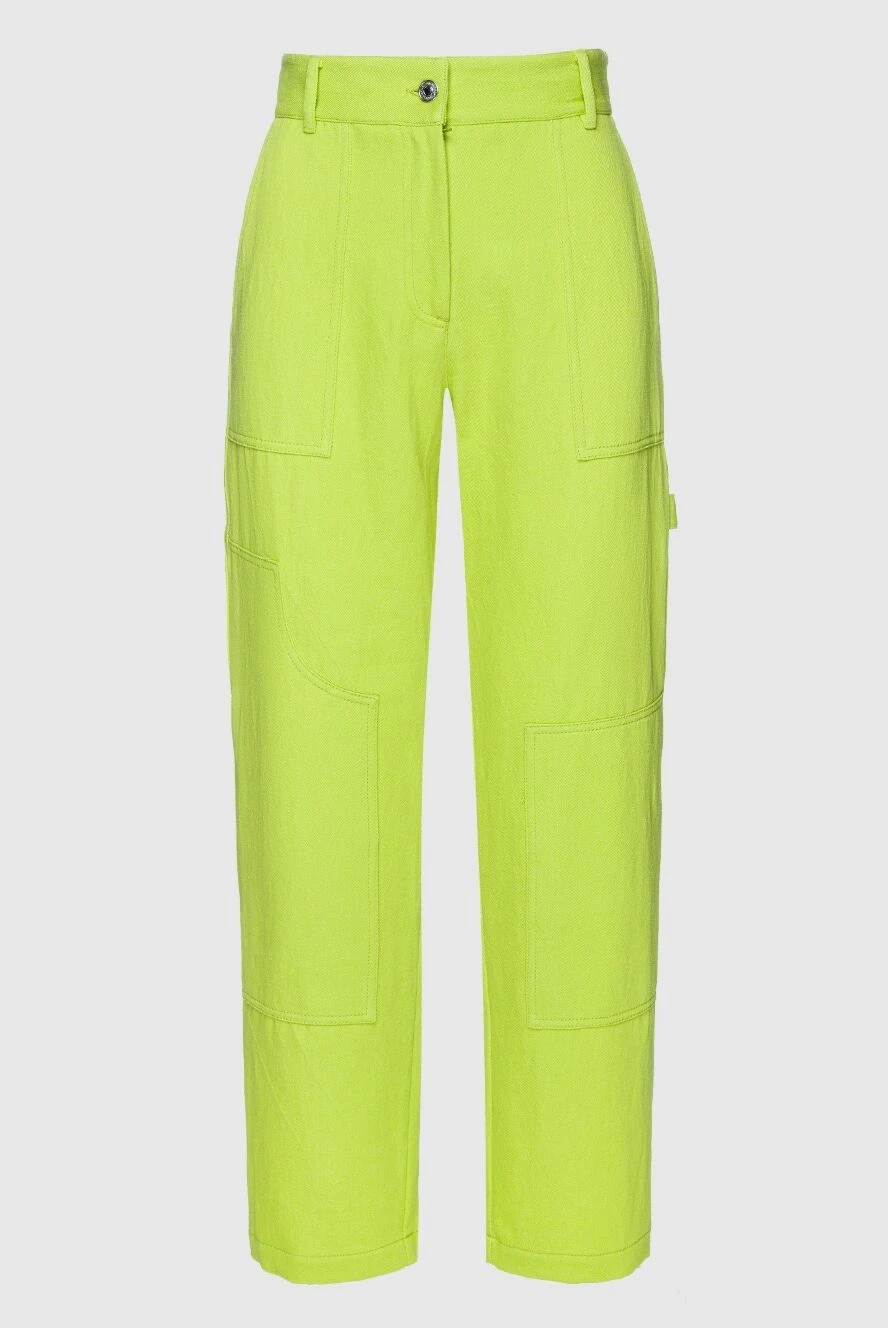 MSGM woman green cotton and linen jeans for women купить с ценами и фото 159688 - photo 1