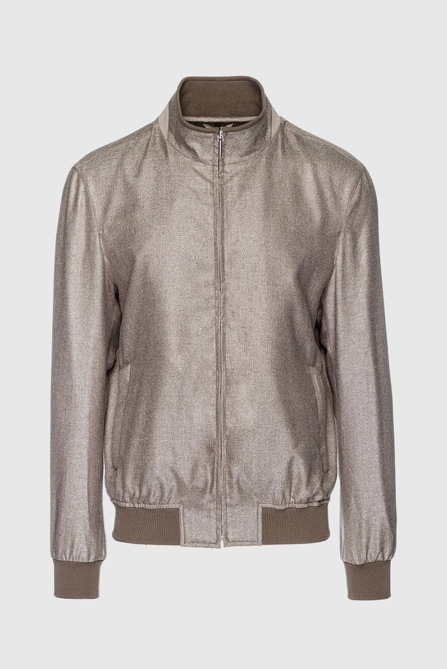 Enrico Mandelli куртка из шелка и кашемира бежевая мужская 159745 - фото 1