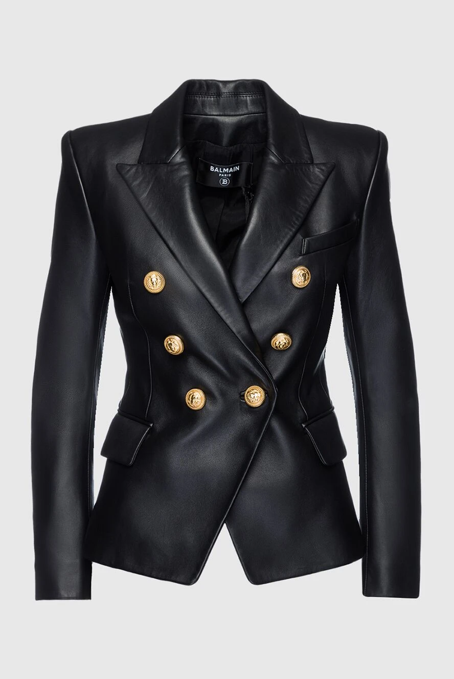 Balmain woman black leather jacket for women купить с ценами и фото 159793 - photo 1