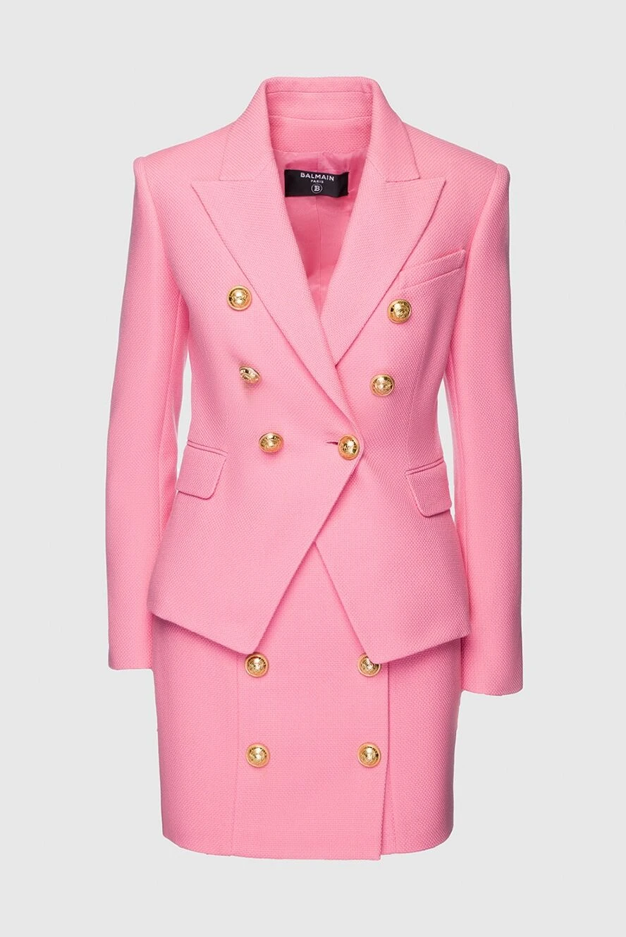 Balmain woman pink women's cotton skirt suit купить с ценами и фото 159796 - photo 1