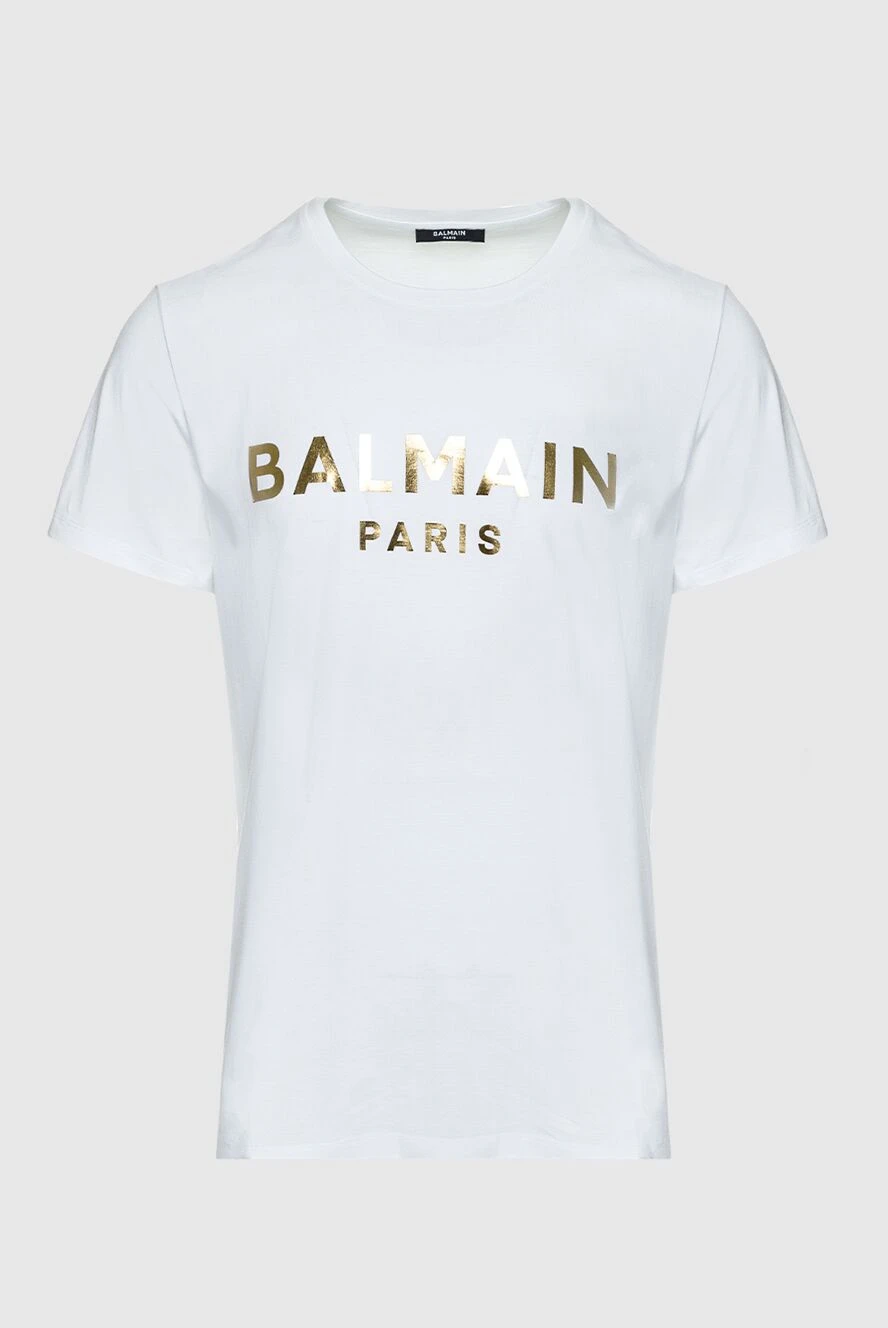 Balmain man white cotton t-shirt for men купить с ценами и фото 159800 - photo 1