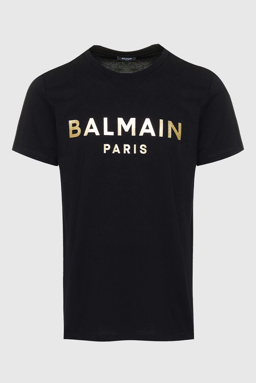 Balmain man black cotton t-shirt for men купить с ценами и фото 159801 - photo 1