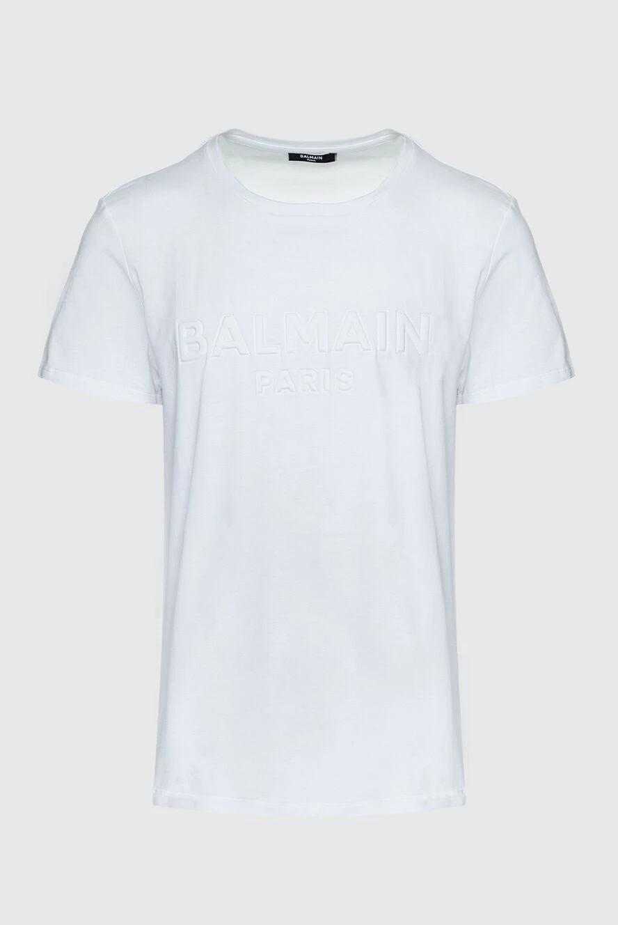 Balmain man white cotton t-shirt for men купить с ценами и фото 159804 - photo 1