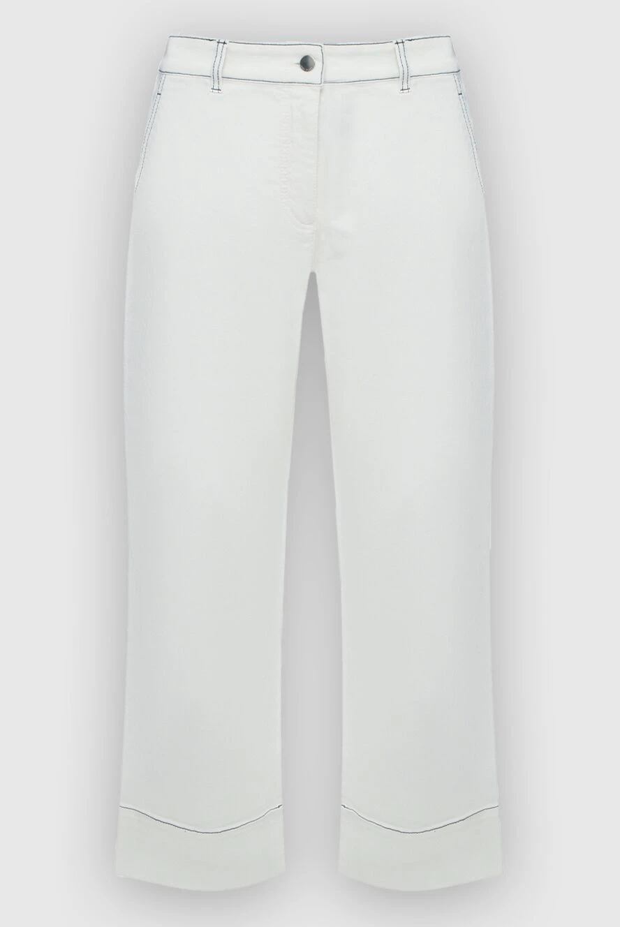 Loro Piana woman white cotton trousers for women купить с ценами и фото 159834 - photo 1