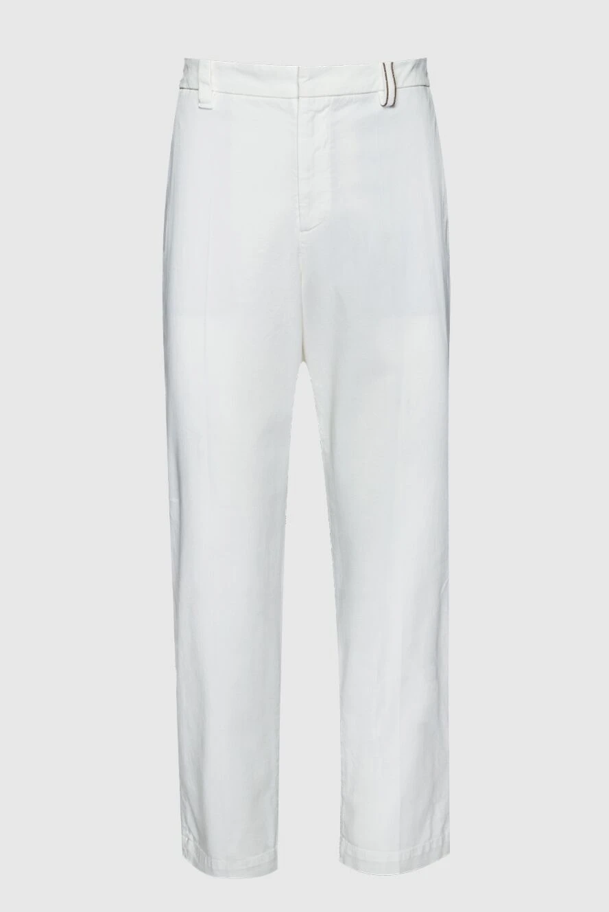 Brunello Cucinelli woman white cotton trousers for women купить с ценами и фото 159939 - photo 1