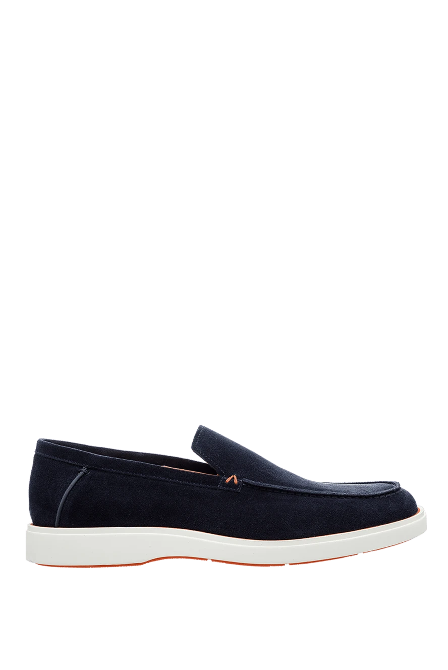 Santoni man blue suede moccasins for men купить с ценами и фото 160001 - photo 1