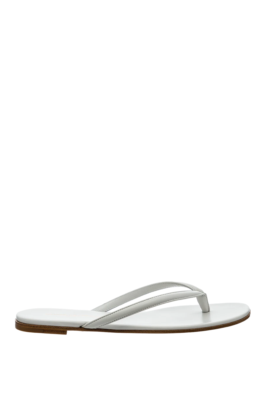 Gianvito Rossi woman white leather flip-flops for women купить с ценами и фото 160020 - photo 1