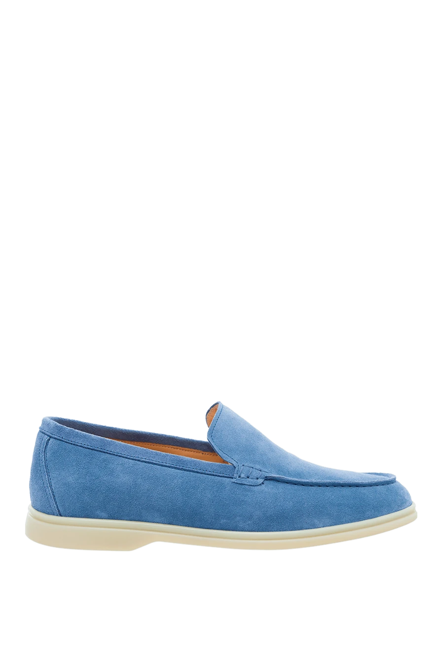 Cesare di Napoli man blue suede loafers for men купить с ценами и фото 160109 - photo 1