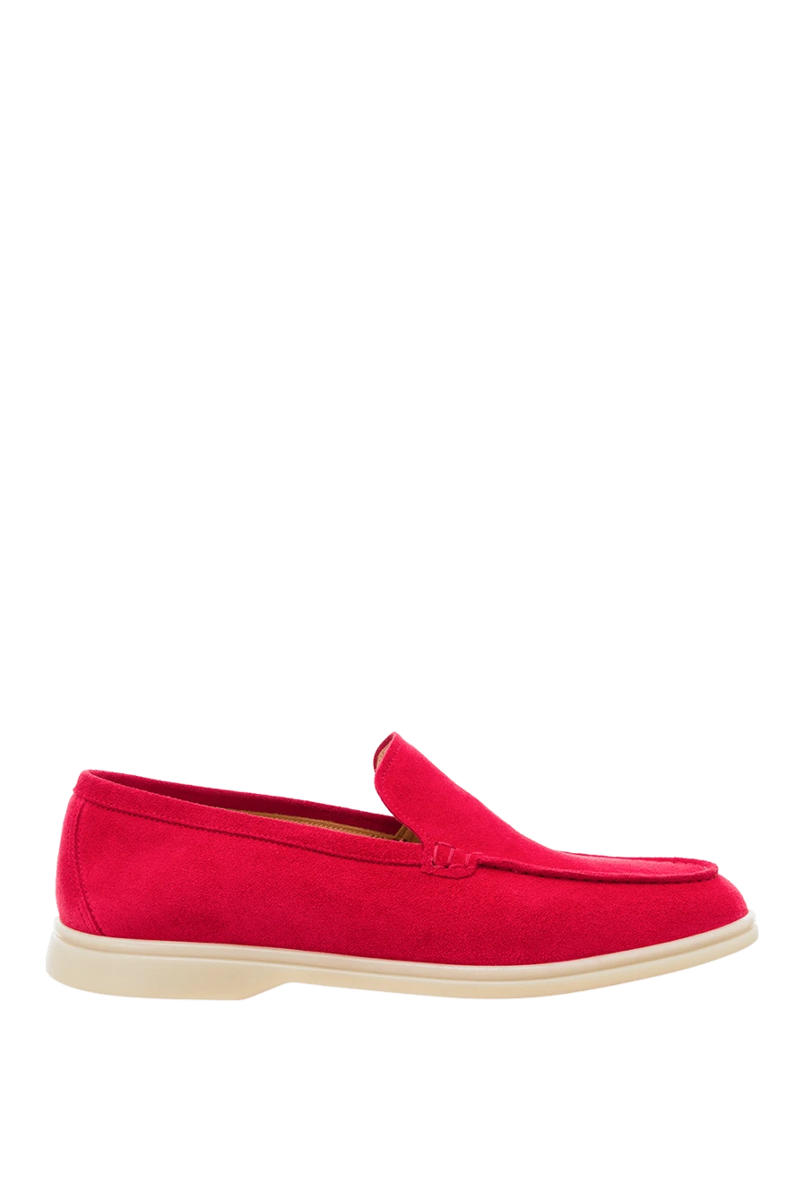 Cesare di Napoli man red suede loafers for men купить с ценами и фото 160110 - photo 1