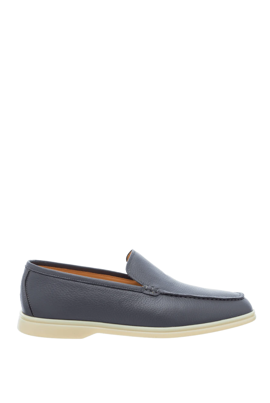 Cesare di Napoli man gray leather loafers for men купить с ценами и фото 160122 - photo 1