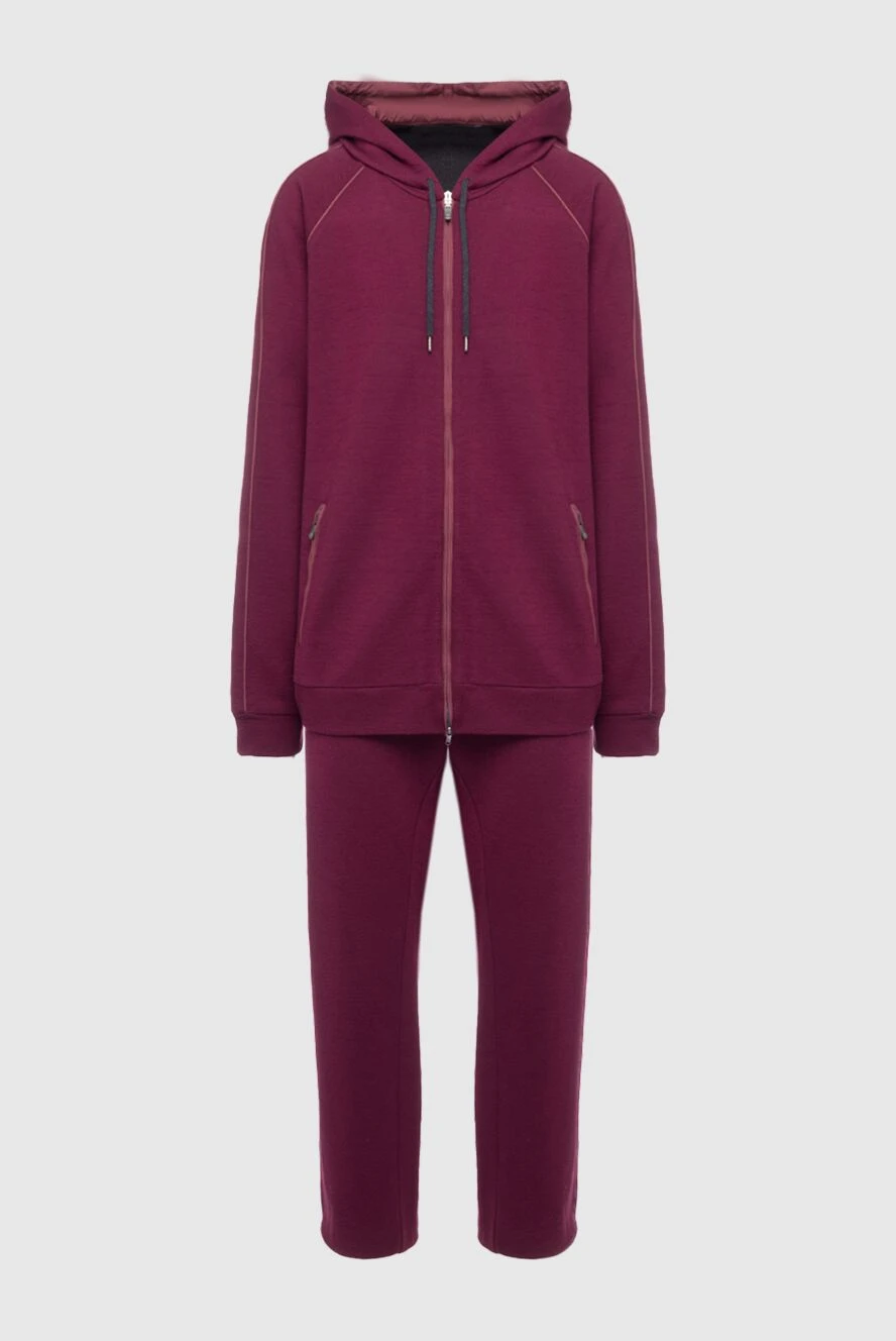 Bilancioni man men's sports suit made of wool, cotton and polyamide, burgundy купить с ценами и фото 160150 - photo 1