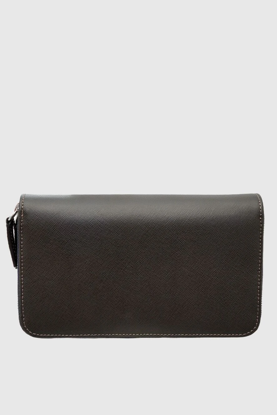 Cesare di Napoli man men's clutch bag made of genuine leather gray купить с ценами и фото 160215 - photo 1