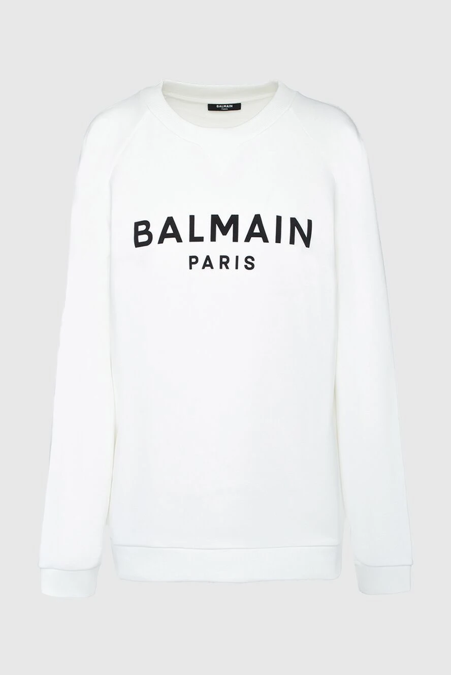 Balmain woman white cotton sweatshirt for women купить с ценами и фото 160298 - photo 1