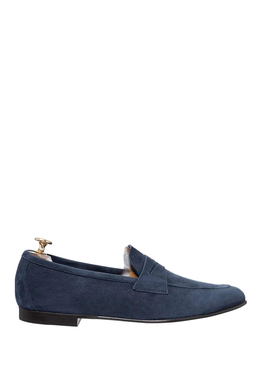 Andrea Ventura man blue suede loafers for men купить с ценами и фото 160387 - photo 1