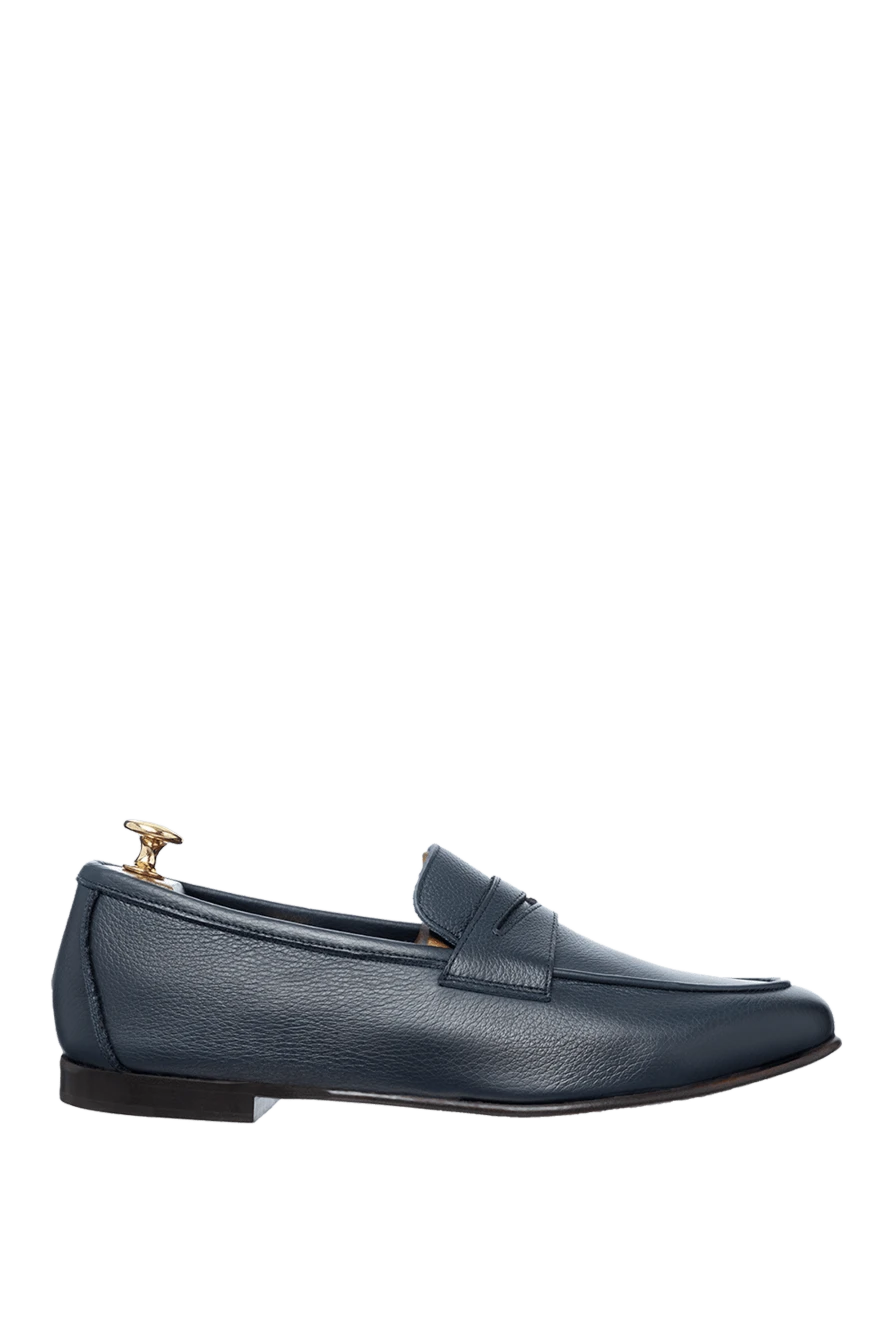 Andrea Ventura man blue leather loafers for men купить с ценами и фото 160390 - photo 1