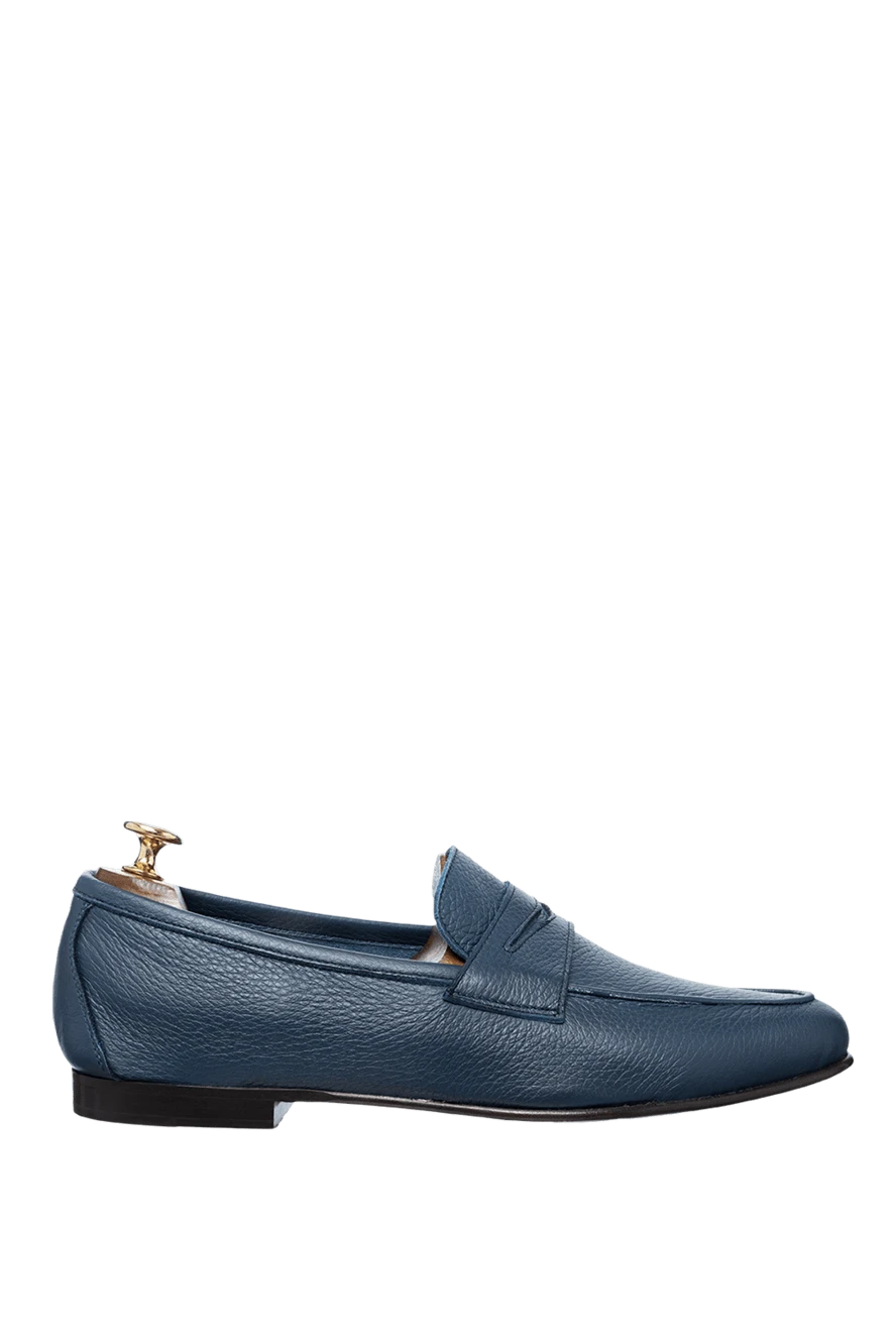 Andrea Ventura man blue leather loafers for men купить с ценами и фото 160391 - photo 1