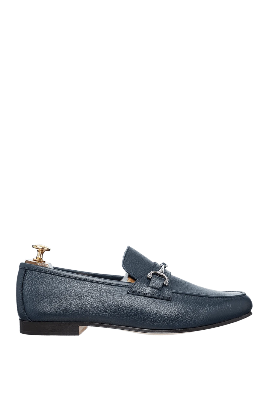 Andrea Ventura көк фактуралы былғары бит лоферлер ерлерге арналған 160393 - фото 1