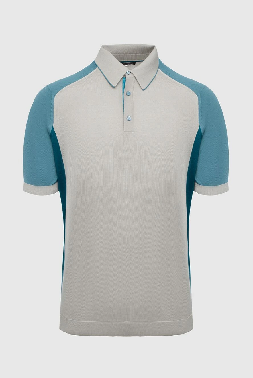 Stefano Ricci ерлерге арналған сұр жібек пен крокодил терісінен жасалған поло 160574 - фото 1