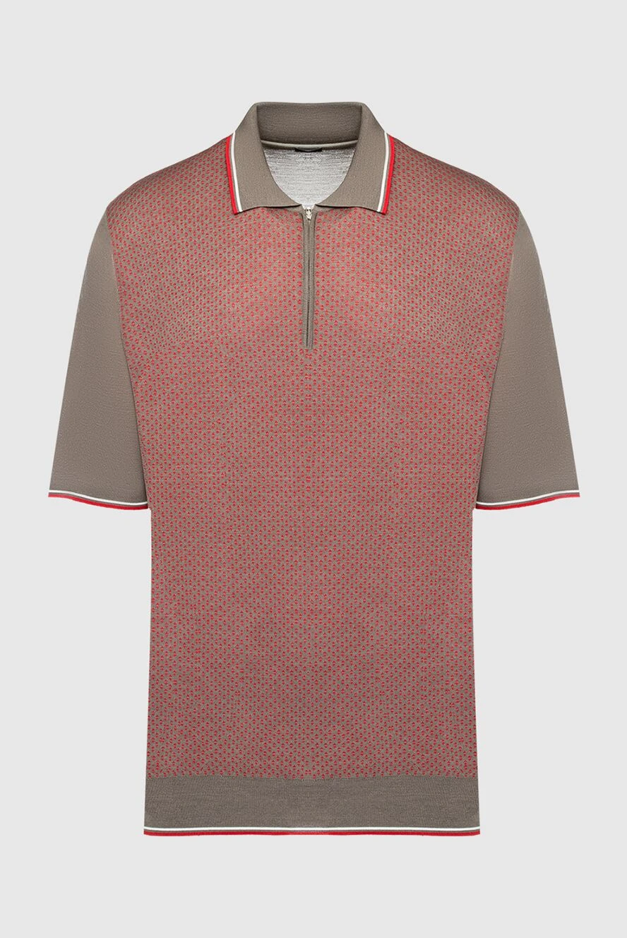 Stefano Ricci шелковое поло в коричнево-красной гамме с контрастной отделкой
160580 - фото 1