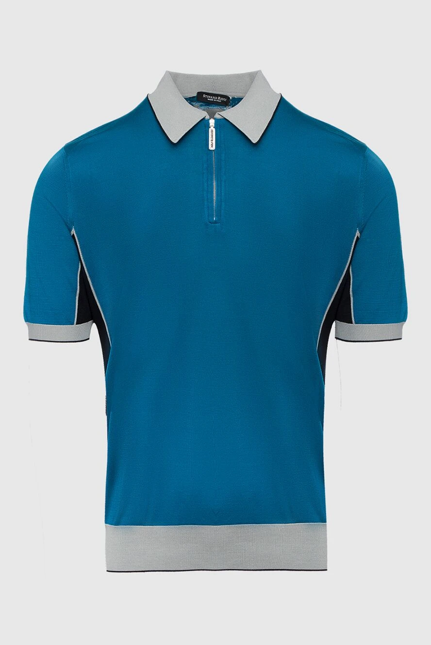 Stefano Ricci бирюзовое поло с контрастным воротником и боковыми вставками
160584 - фото 1