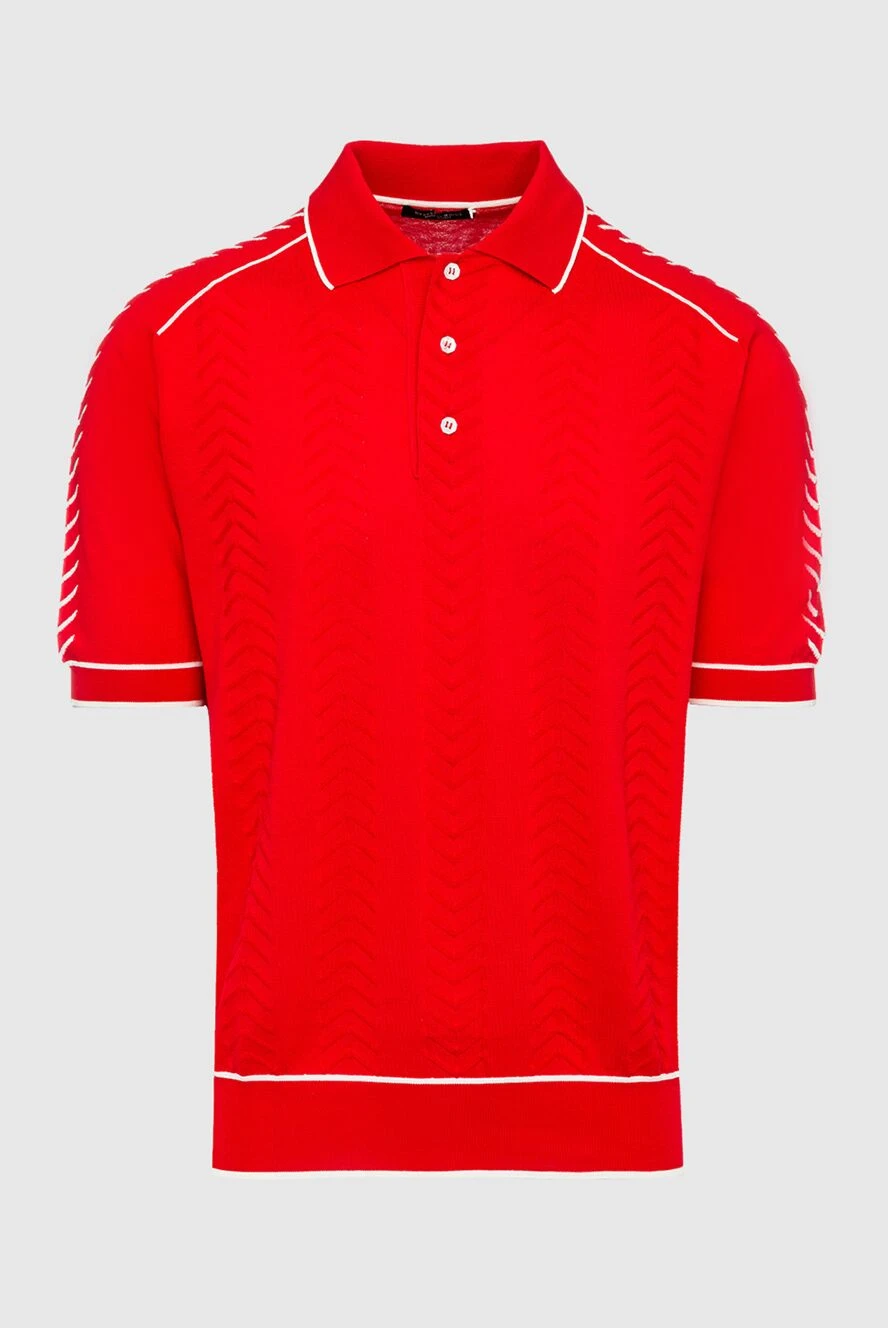 Stefano Ricci поло из красного хлопка с контрастной белой отделкой
160611 - фото 1