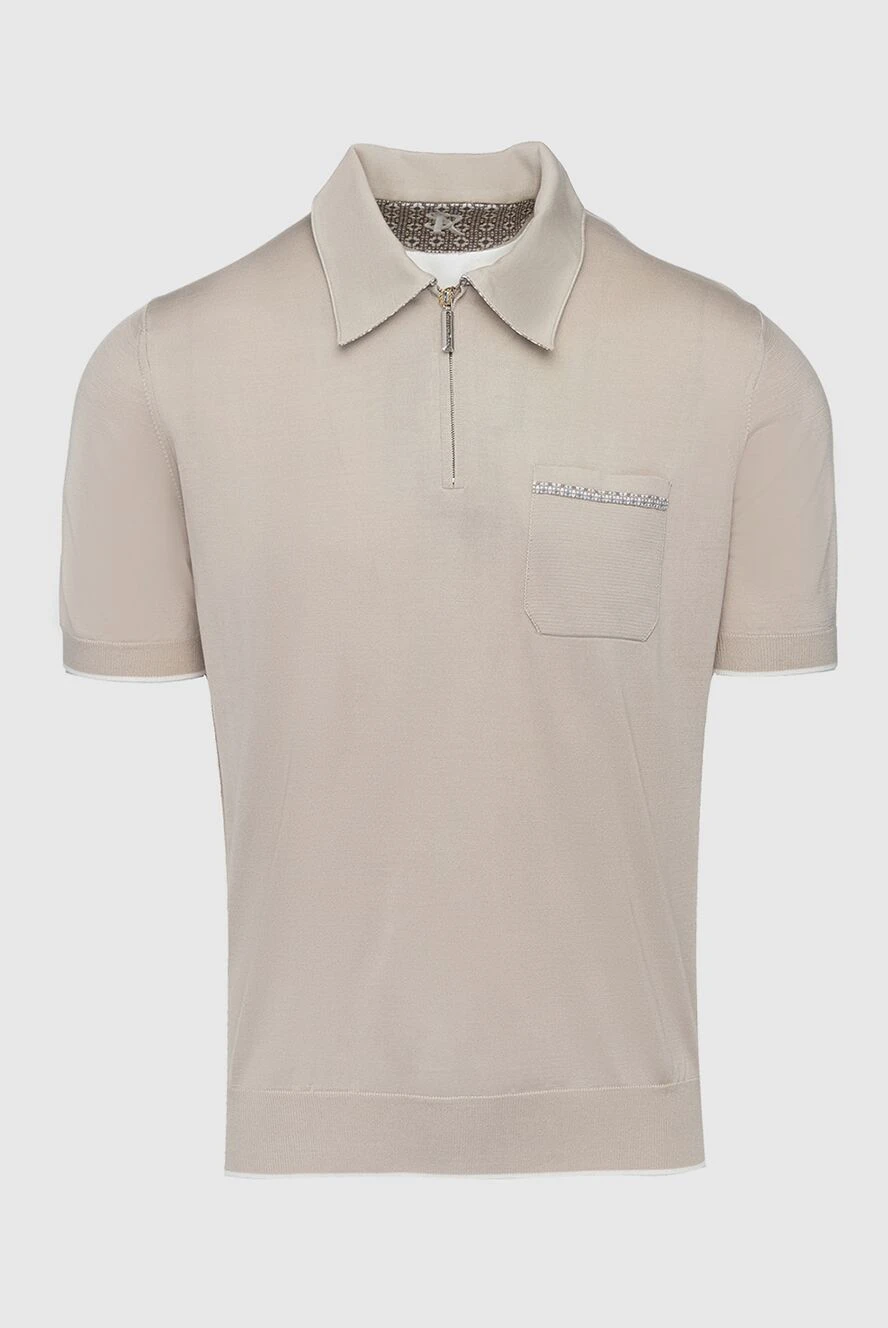 Stefano Ricci поло из шелка бежевое мужское 160648 - фото 1