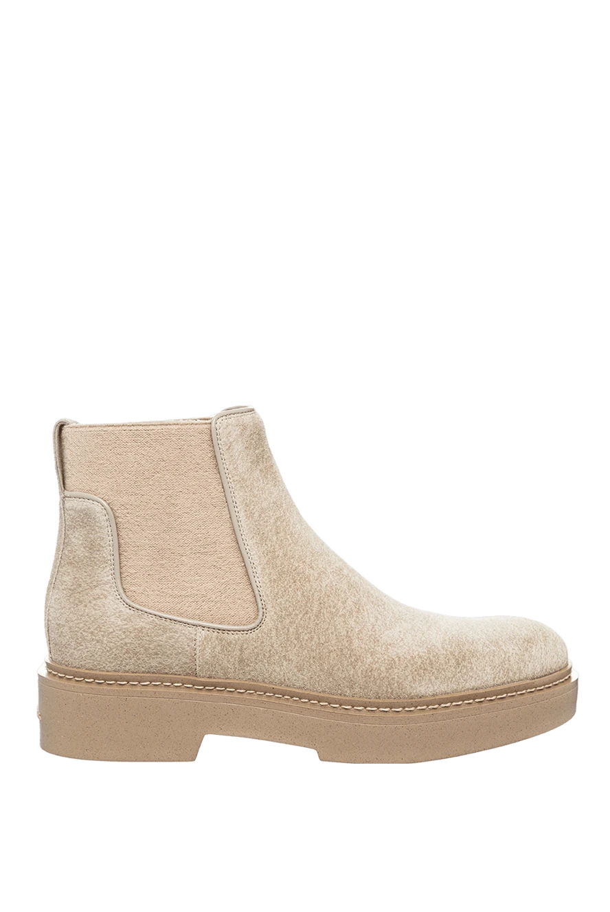 Santoni woman beige nubuck boots for women купить с ценами и фото 160872 - photo 1