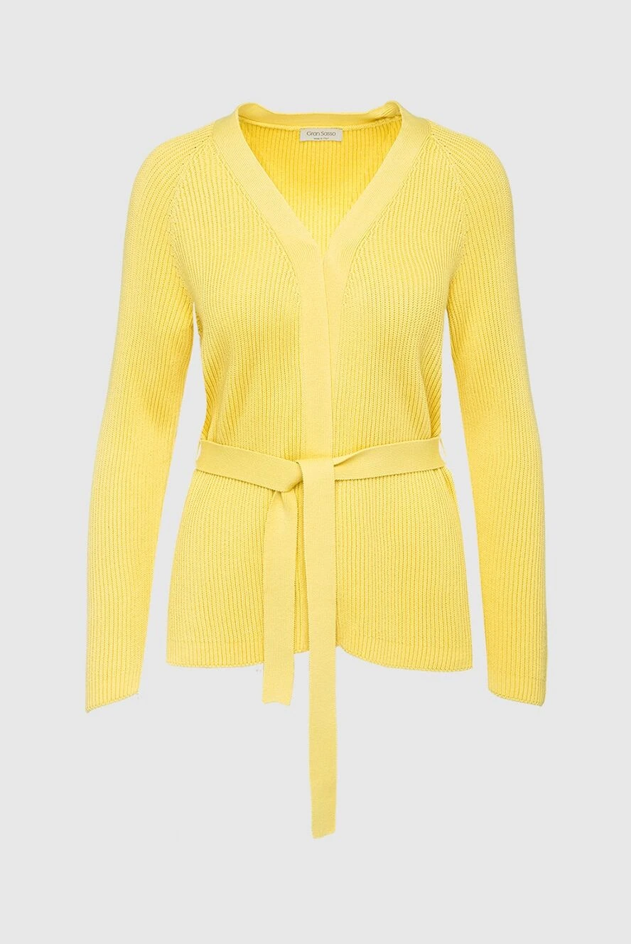 Gran Sasso woman yellow cotton cardigan for women купить с ценами и фото 160949 - photo 1