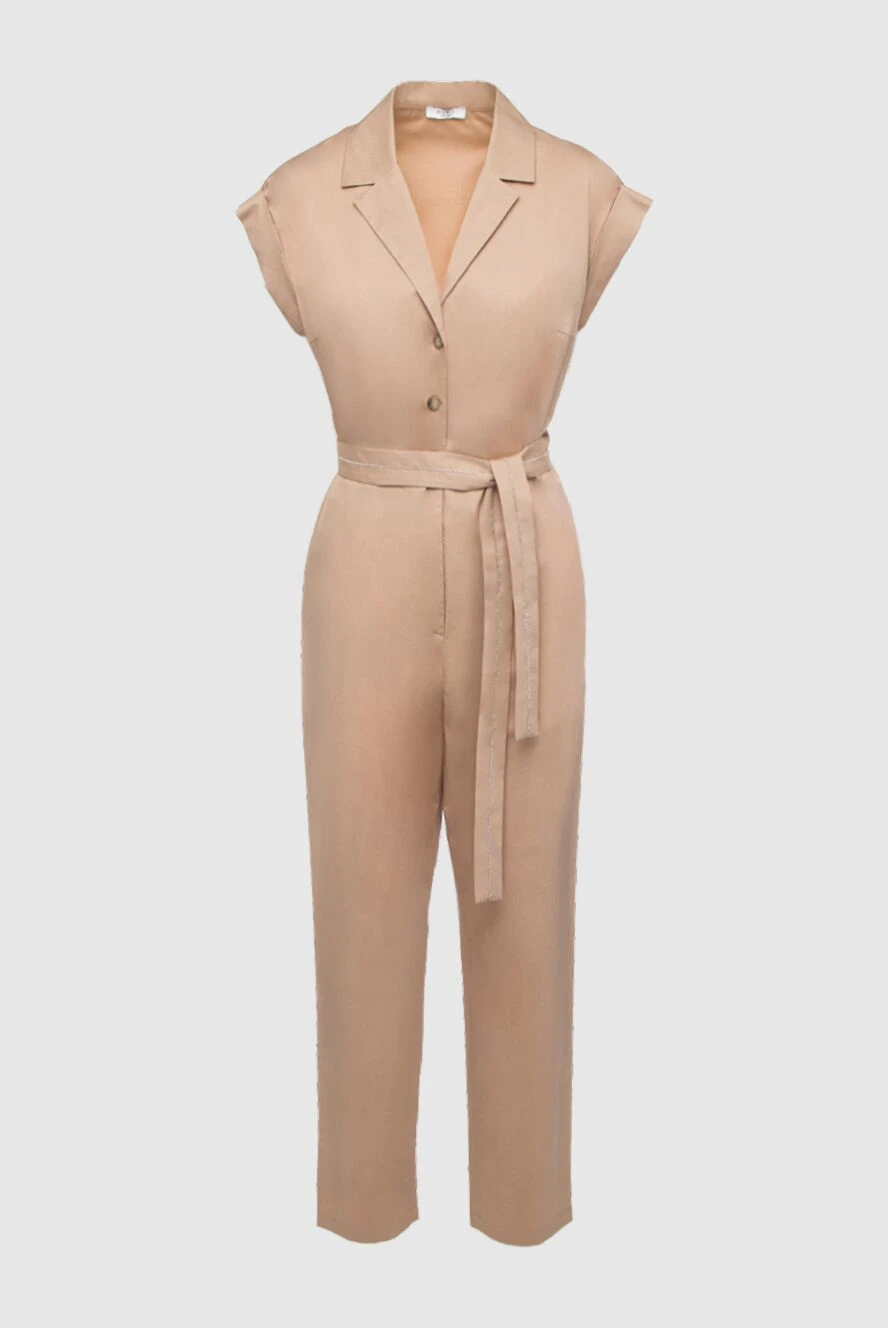 Peserico woman beige women's cotton and elastane jumpsuit купить с ценами и фото 161088 - photo 1